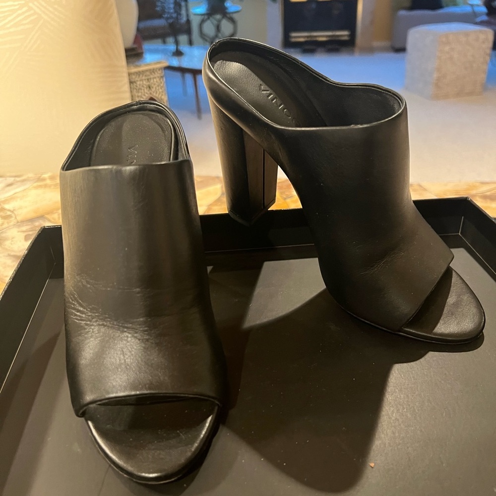 Vince black mules